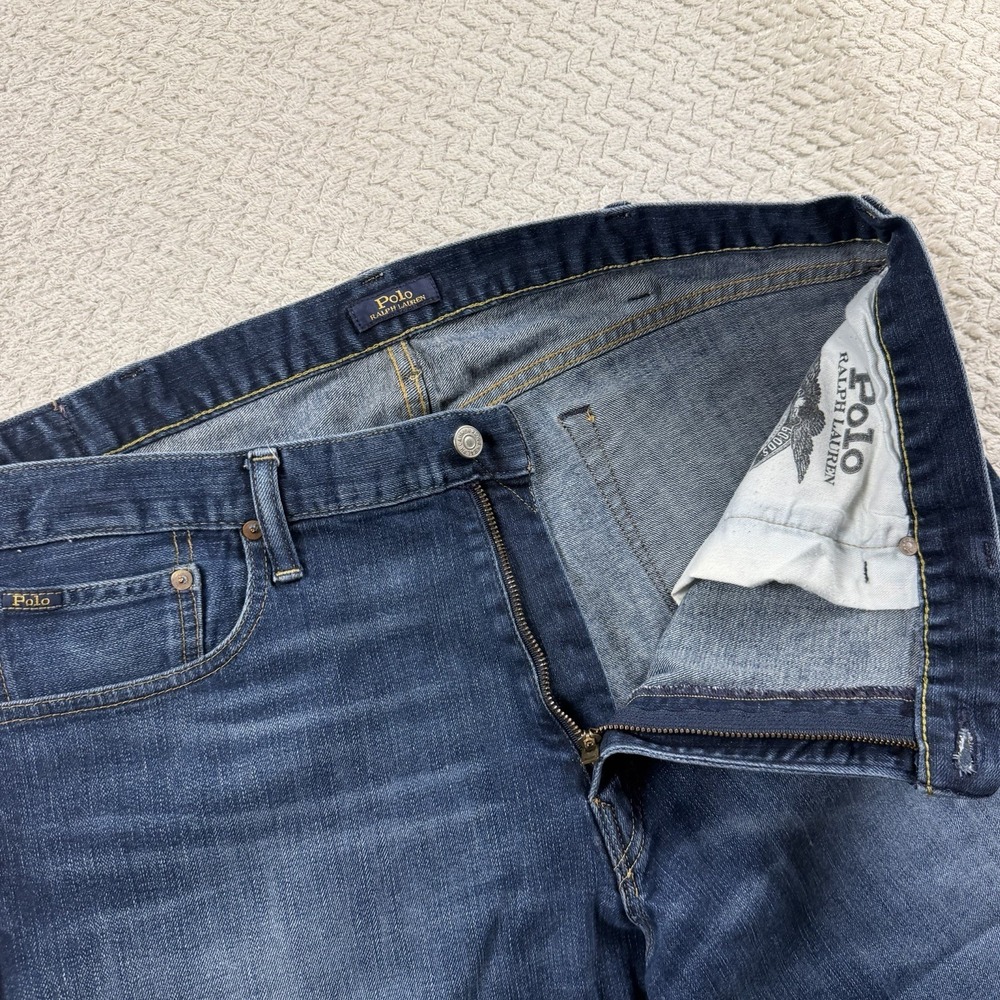 Polo Ralph Lauren Varick Slim Straight Jeans Pants Mens 40x30 Blue Denim Casual - Picture 12 of 14